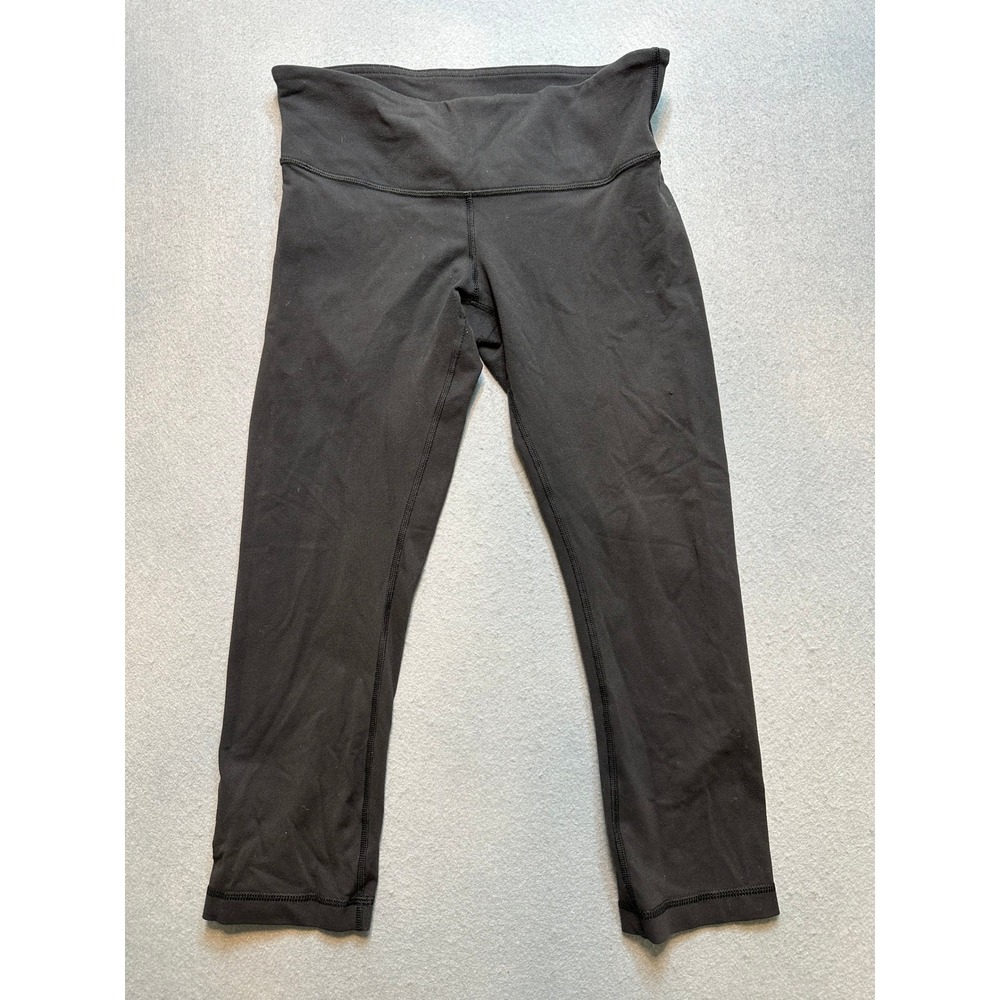 Lululemon Wunder Under Black Crop Leggings High Rise Size 6 Athletic Pants-101
